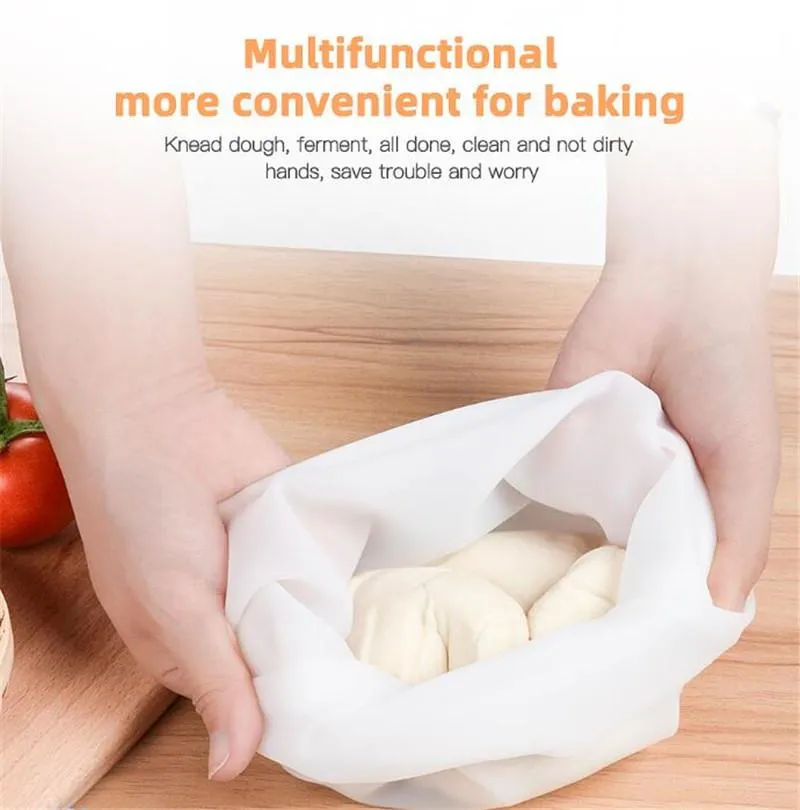Wholesale Kitchen Silicone Dough Flour Kneading Mixing Bag Reusable Cooking Pastry Tools Flour Kneading Bags Bakeware Kitchen Tools