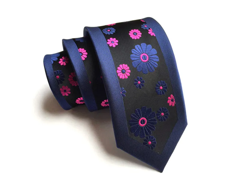 Seidige dünne Männer Krawatten Mode 6 cm dünne streifen dot floral necke krawatte für männer gewebt formale tragen business business party 02