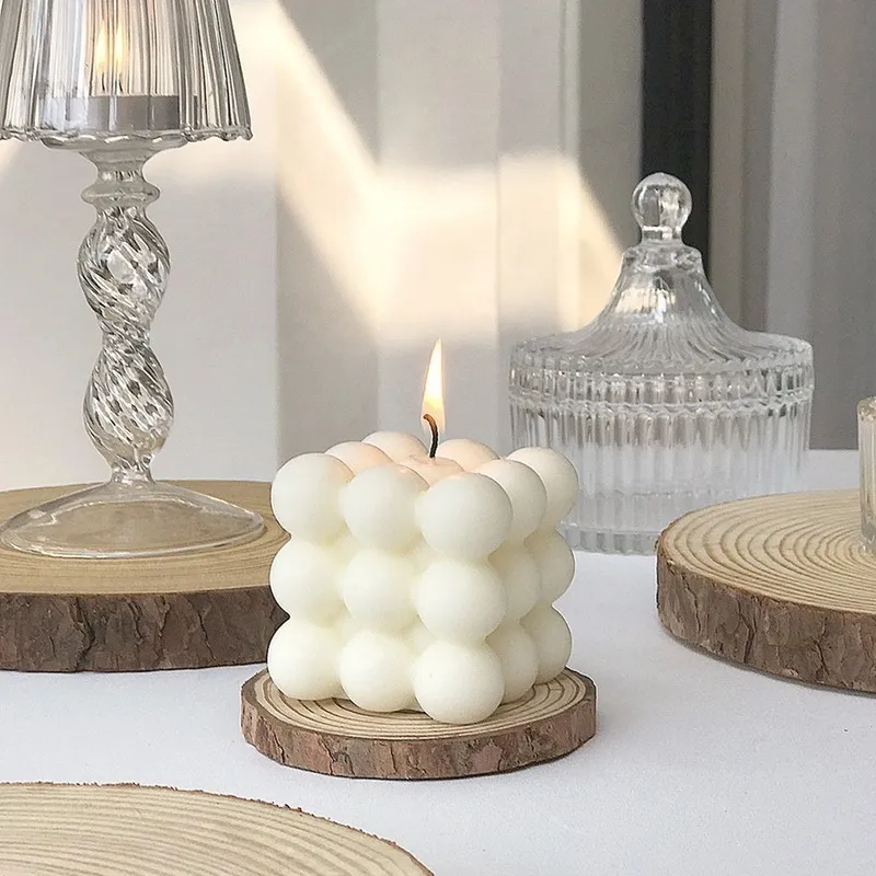 Modern Hemdekoration Big Cube Bubble Candle Soy Wax Aromaterapi doftljus Hem Dekorativa ljus Födelsedagspresent