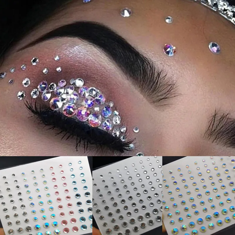 Crystal Tattoo Eyeliner Stickers Bling Glitter Strass De Paillettes Pour Le Visage Les Yeux Les Sourcils Du 0 28 DHgate