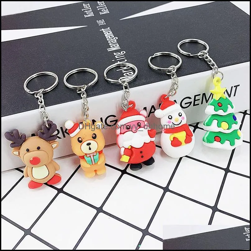 Party Favor Event Supplies Festive Home Garden LL Christmas Mascot Santa Claus Keychain Snowman Dhzav