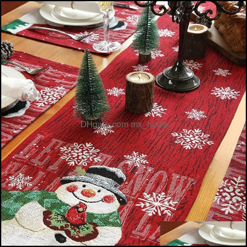 cotton linen christmas decor with table flag runner tassel tablecloth wine set hotel home birthday party decoration 33*180cm