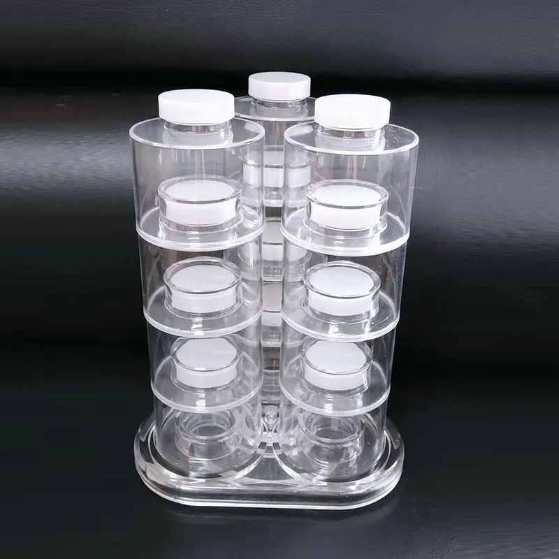 Transparent kryddburk örtverktyg Set Salt Pepper Säspenning Bottkök Köksspärr Cruet Storage Container Spice Rack