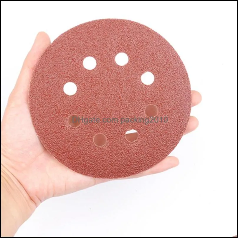 5 inch 8 hole sanding discs sandpaper sanding pads abrasive tools 40 60 80 100 120 180 240 320 400 600 800 1000 1200 1500 2000 3000