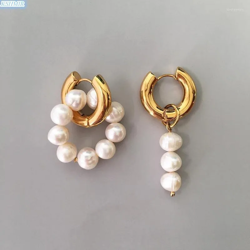 Stud Fashion Personality Temperament Tide Take Trip Holiday Party Adornment Freshwater Pearl Eardrop Winding EardropStud Kirs22