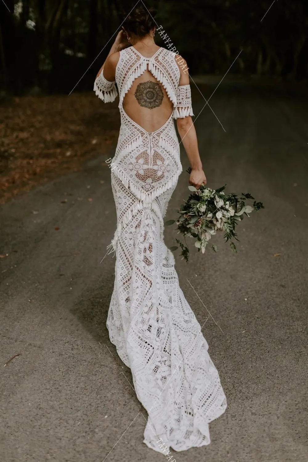 Mermaid Tassel Beach Wedding Dress with Nude Lining Crochet Lace Cotton  Bridal Gown from Dhgate Mermaid Wedding Dresses - price 195.73