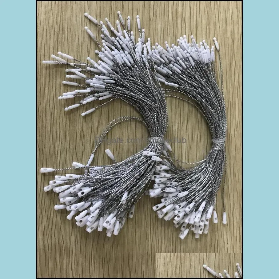 office Stock Good quality white bullet head hang tag string in apparel clothes garment price seal Plug Loop Lock Cord Fastener