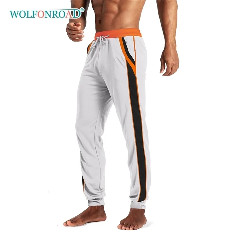 WOLFONROAD Breathable Loose fit Men's Casual Sports Pants Sportswear Gym Workout Training Pants Yoga Running Pants Trousers 201203