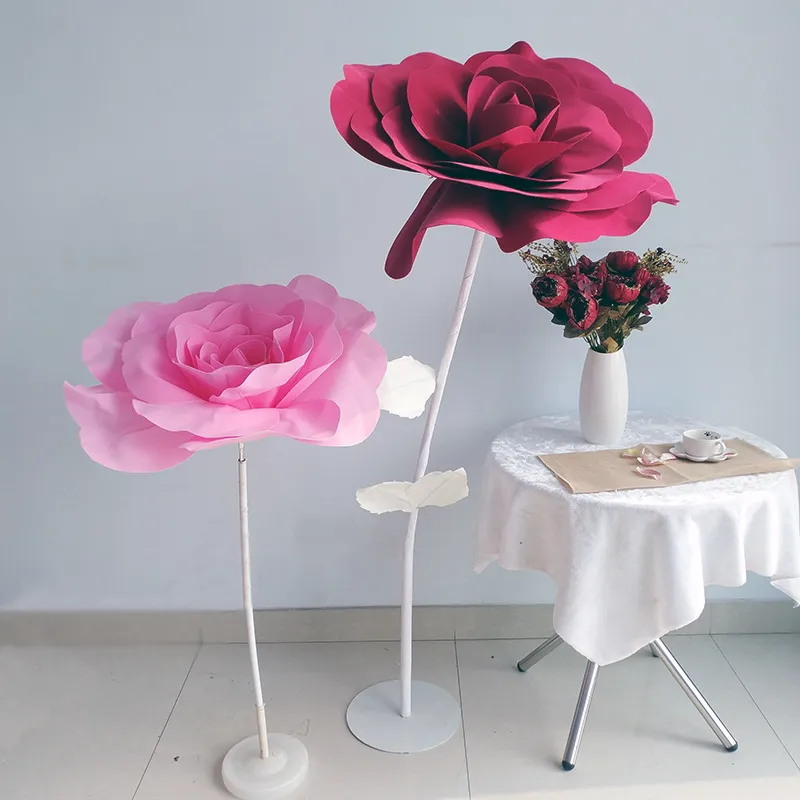 80cm Giant Artificial Flower Rose With Flower Stem Base Foam Artificial  Flowers For Decoration Wedding Background Wall Stage Hotel Mall Decoration  From Happinessker88, $15.19