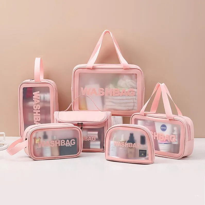 Makeup Bag Large Capacity Portable Travel Wash Bag Transparent Waterproof Storage Box Cosmetic Organizer