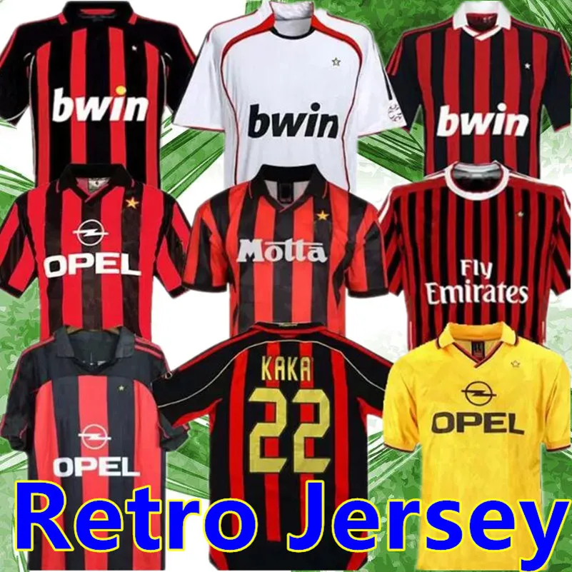 90 91 Retro 95 96 97 Gullit MAGLIA CALCIO 01 02 03 Maldini Van Basten calcio KAKA Inzaghi 06 07 AC miLaNs 2009 PIRLO SHEVCHENKO BAGGIO