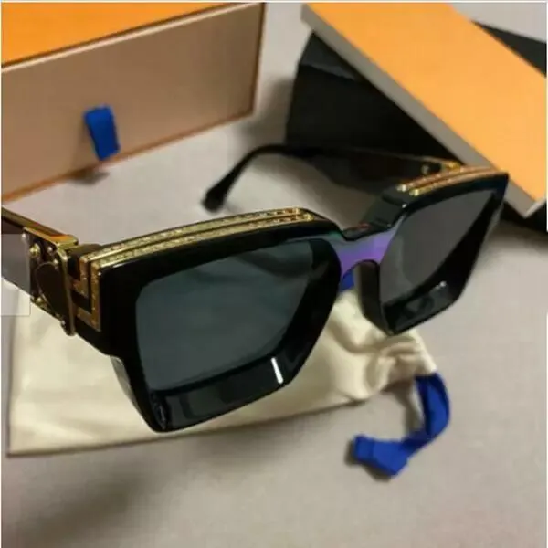 Designer Lou Vut lyxiga coola solglasögon Millionaire Millionaires Frame Color Black Gold w/Box Fashion Man Woman Goggle Beach UV400 Top Quality With Original Box