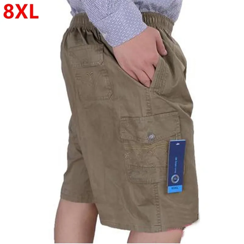 Pantaloncini casual estivi da uomo di grandi dimensioni più cotone overd di mezza età allentato 8XL 7XL 6XL Grandi pantaloncini da uomo 11XL 12XL 220630