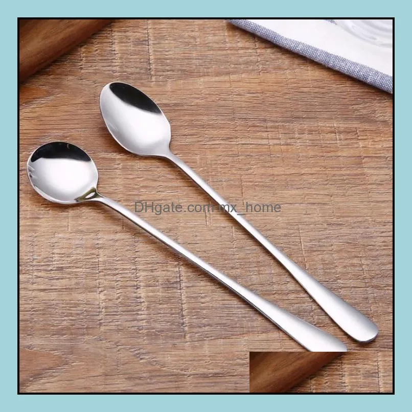 stainless steel long handle spoon coffee latte ice cream soda sundae cocktail scoops zwl252