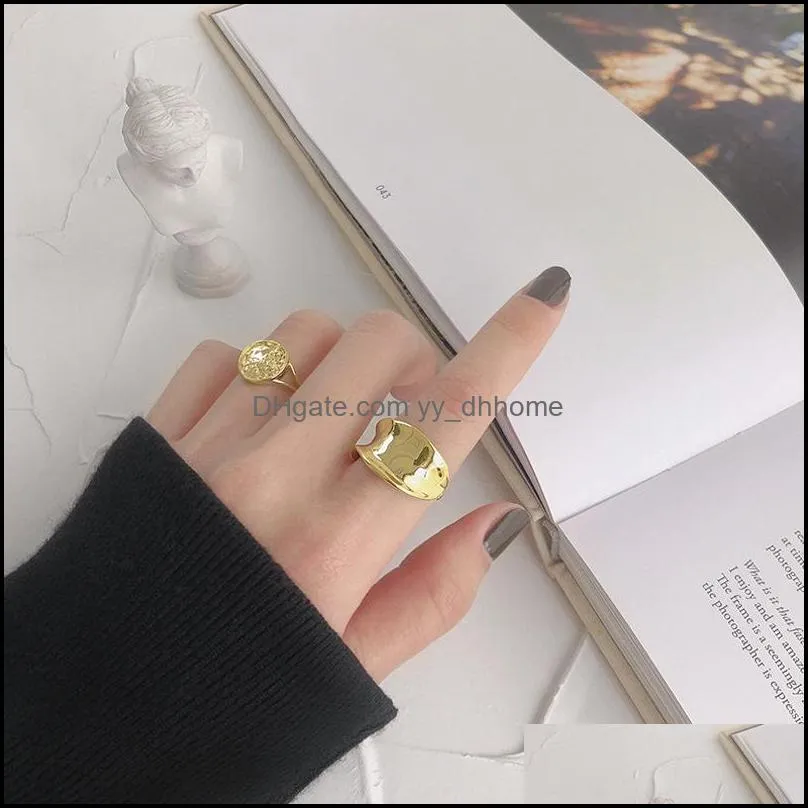 100% Authentic 925 Sterling Silver Open Ring for Women Korea INS Irregular Adjustable Finger Rings Fine Jewelry YMR1032