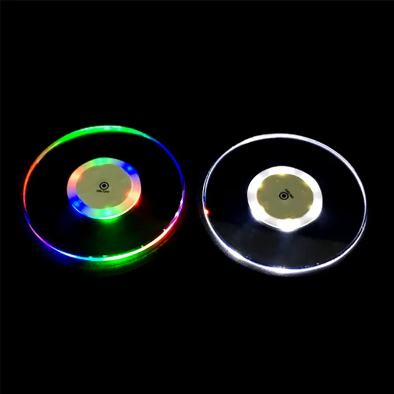 Acryl Night Light LED Cocktail Coaster Multicolor Crystal Glass Drink Cup Base Slim Round Coaster Keuken Placemat Bar Tafel Decoratie