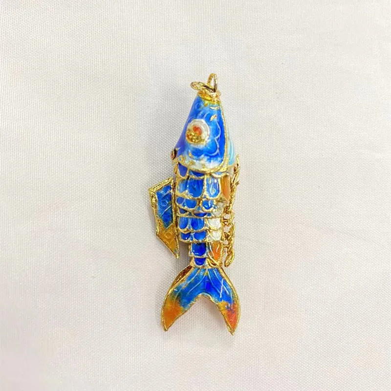 10 pièces 5 cm cloisonné Animal mignon Koi poisson breloques bricolage carpe pendentif pour la fabrication de bijoux résultats émail boucles d'oreilles porte-clés accessoires