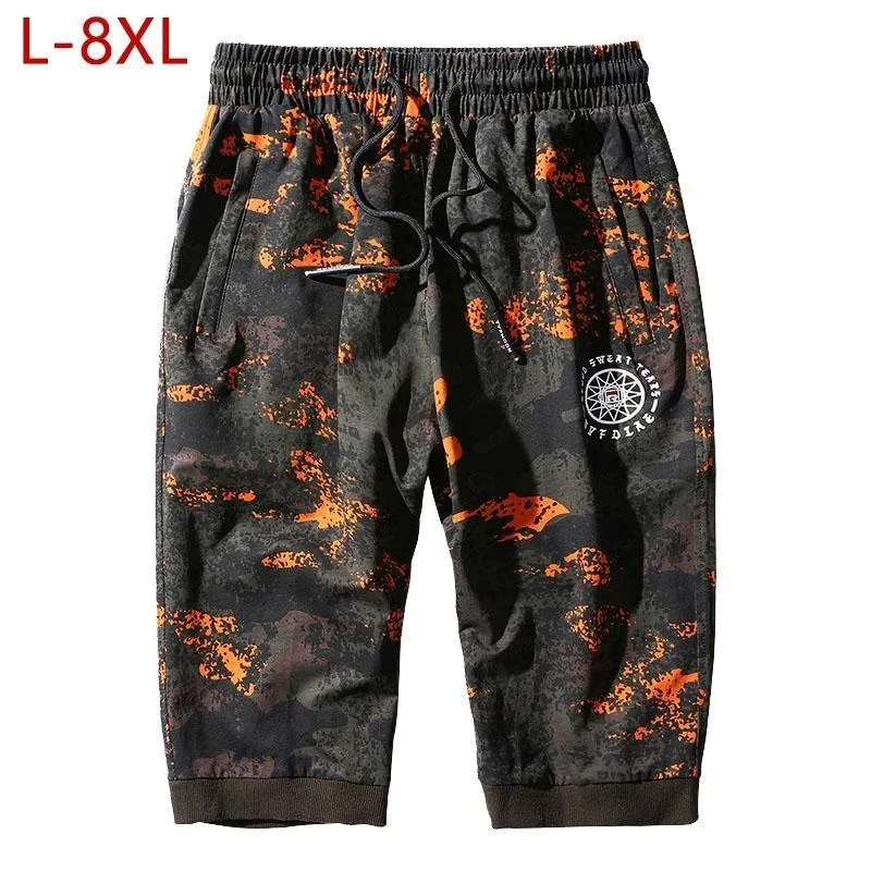 Pantaloncini da uomo Plus Size L-8XL Estate maschio cotone mimetico Baggy Big Casual sottile Fitness Bermuda Bodybuilding Pantaloni corti UomoUomo