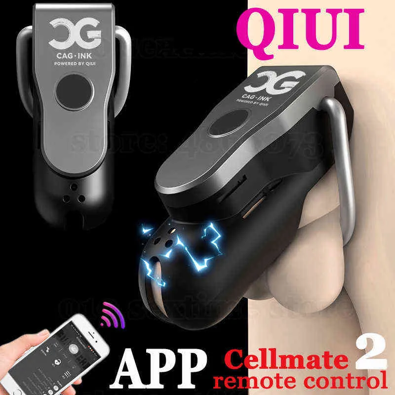 NXY Negozio di giocattoli per adulti del sesso Qiui Cellmate Chastity Cage Gay App Remote Eeectric Shock Pene Cintura maschile Dispositivo Giochi Prodotto 0507