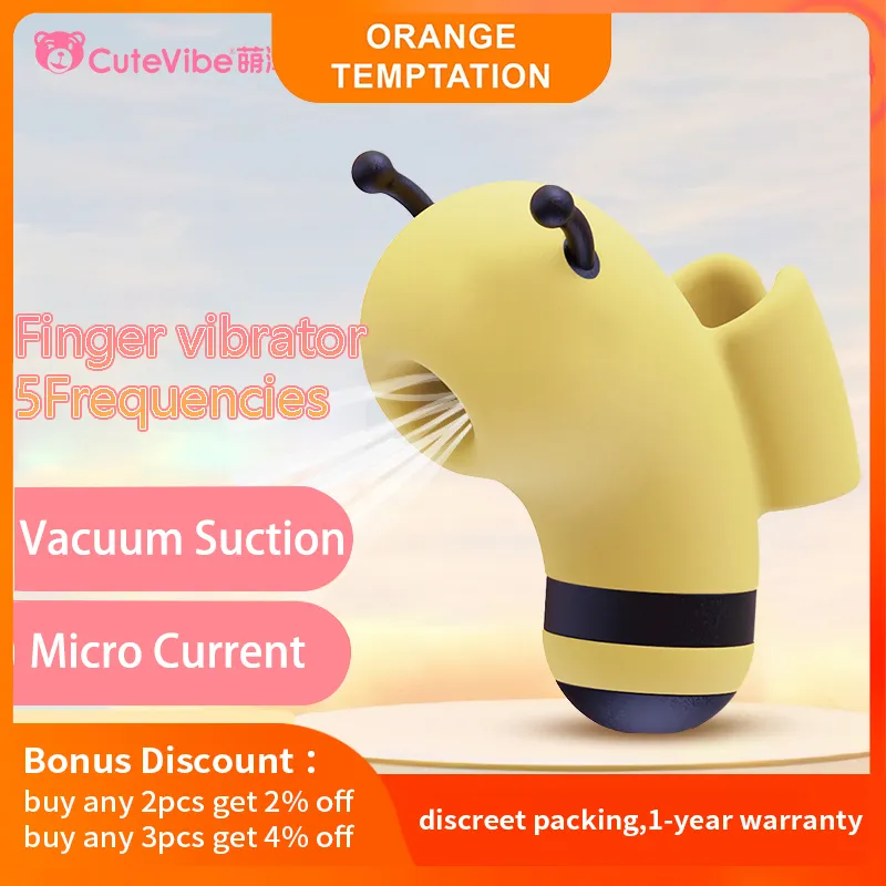 Kisstoy Bee Sucking Vibrator for Women Clitoris Stimulator Micro Current Ring Nipple Sucker Vuxen Sexig leksak Erotiska varor i par