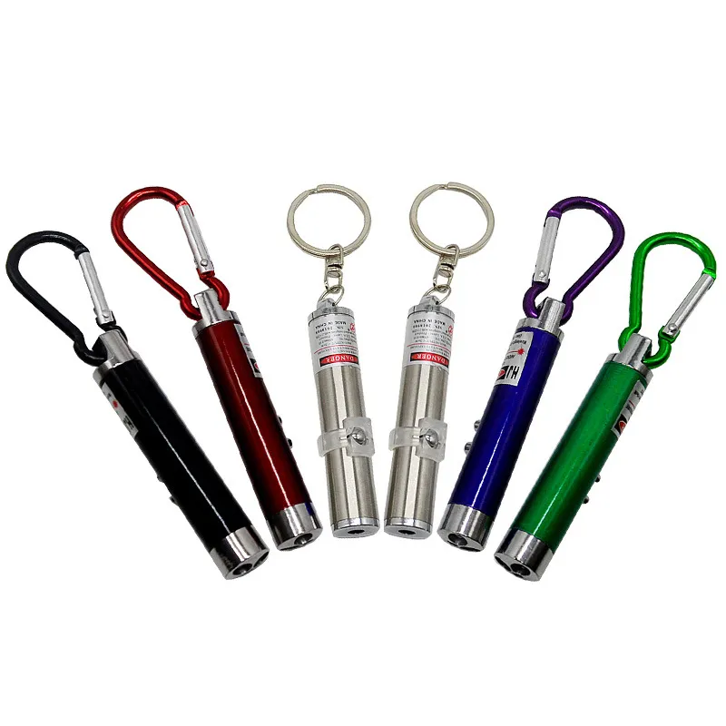 Mini 3in1 LED Laser Light Laser Pointers Pointer Chain Chain Flashs Flashs Torch Plack Light Detector Light 6 Couleurs