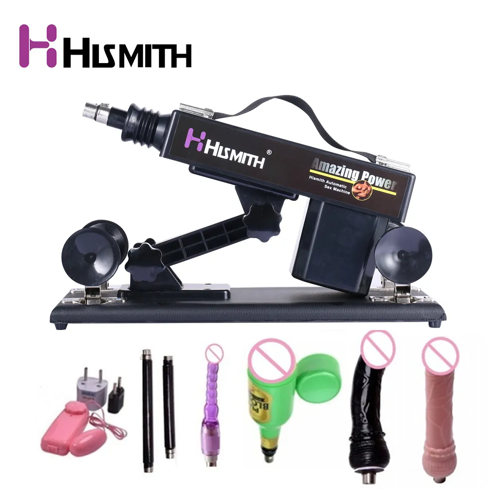 Hismith Automatic Sexy Machine Gun Toys for Women Love Machine avec masturbation mâle Coupe Big Dildo Toys Dildo Vibrateur