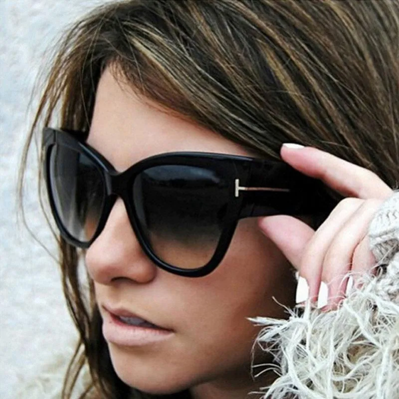 Sunglasses For women Classic Vintage Design Sexy Lady Oversized Cat Eye Women Big Frame Gradient Sun Glasses Shades