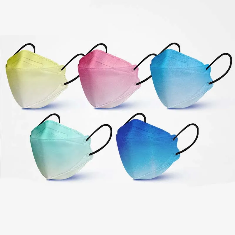 Gradient color KN95 fish mouth cute mask 3d three-dimensional disposable 50 pieces dust-proof and anti-haze face masks