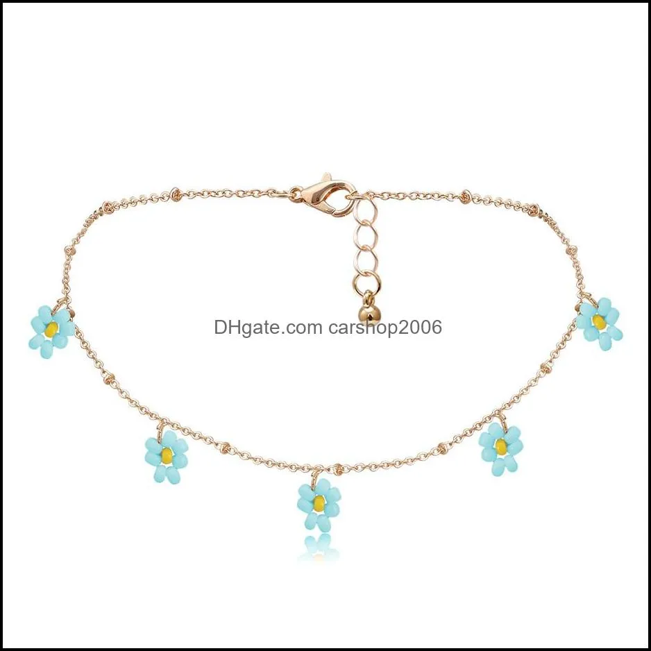 korean flower choker necklace for women boho acrylic clavicle chain short necklaces fashion jewelry