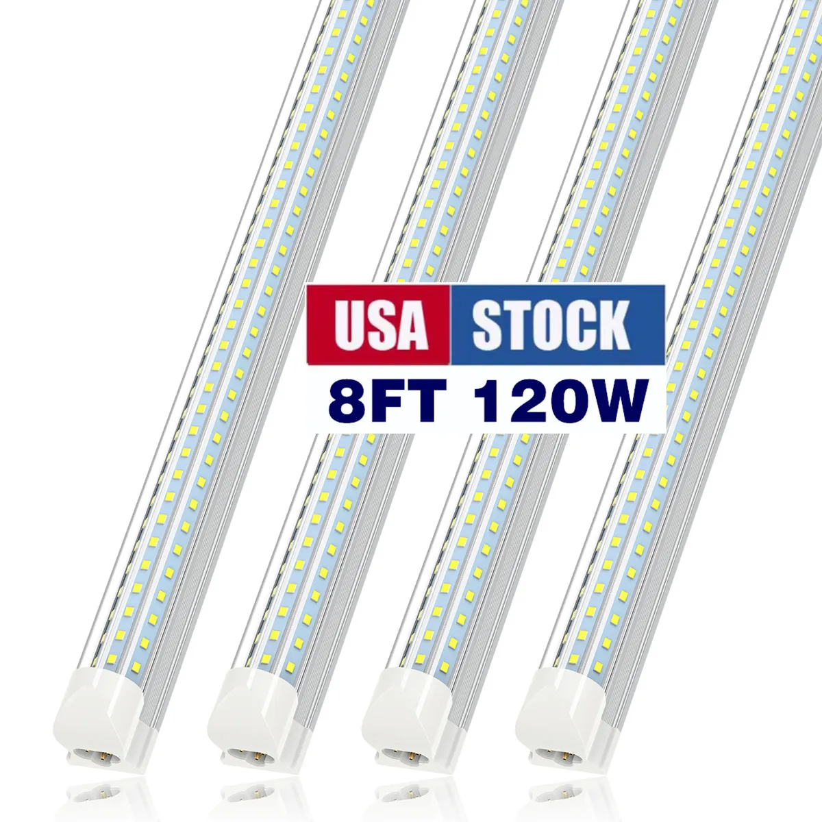 JESLED D-Shaped 2ft 4ft 8ft 120W Cooler Door Led Tubes T8 Integrated Leds Tube Double Sides Shop Lights Linkable Surface Mount Fixture Stock In USA ,Plug and Play