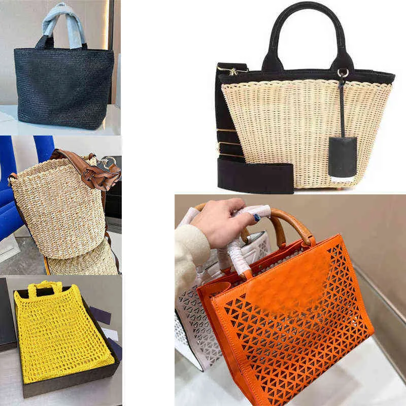 DUPE Favor de bolsas femininas Milano Fashion Raffia Bolsa de praia Lata de vime Classic Linen Terby Bag Designer Compras Mesh Hollow Burse