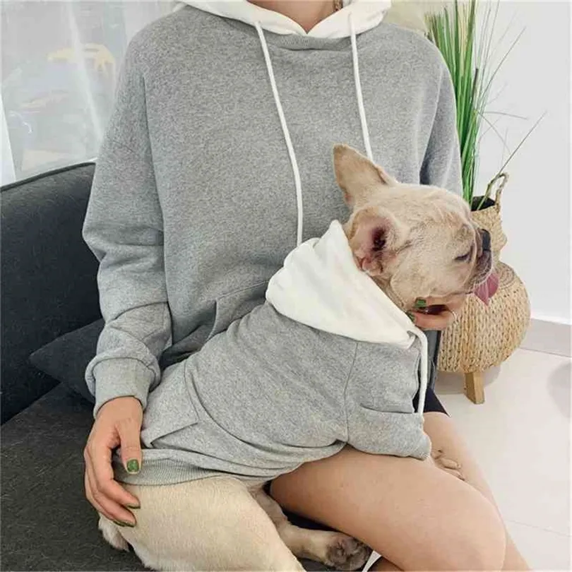 Miflame Family Sweats à capuche Bouledogue français Caniche Vêtements solides pour petits sweat-shirts Casual Dog Salopette Fashioh 210401