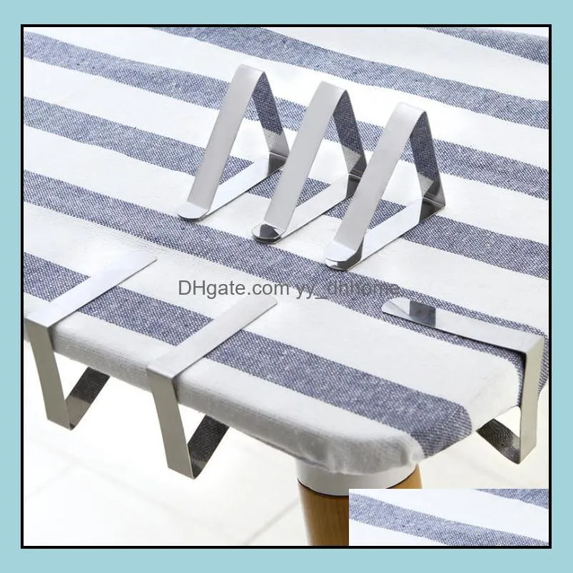 stainless steel tablecloth cover clips triangle table cloth holder wedding prom tablecloth clamps practical party tools sn809