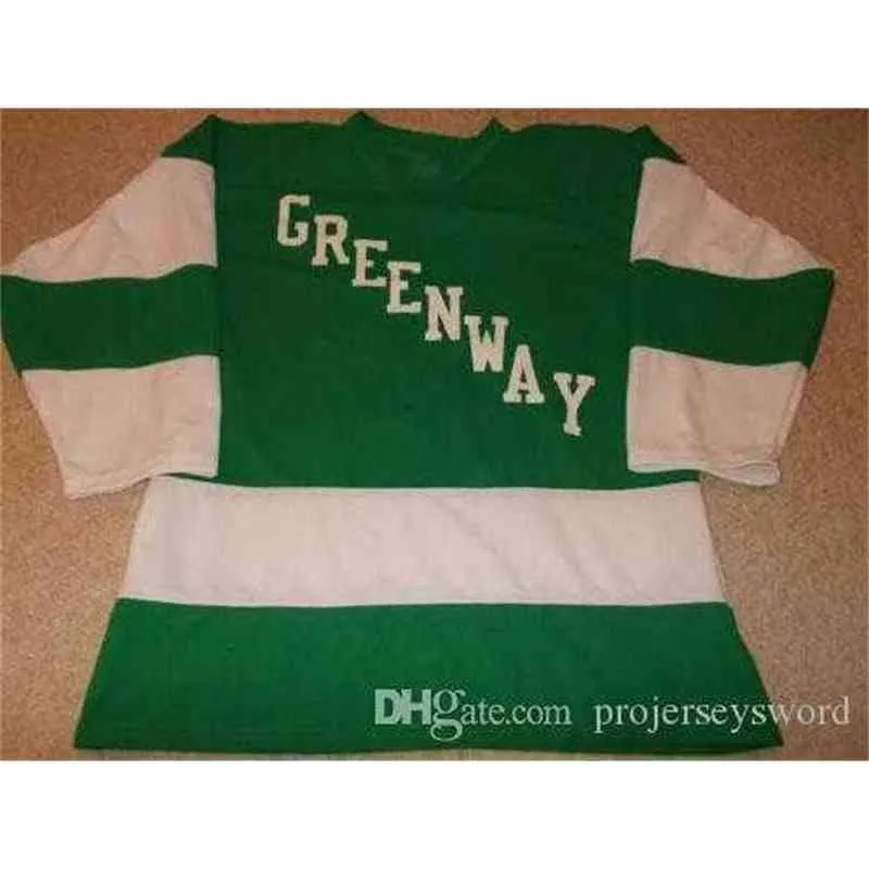 VTG-Greenway  High School Game WornUsed Hockey Jersey 100% Stitched Embroidery s Hockey Jerseys