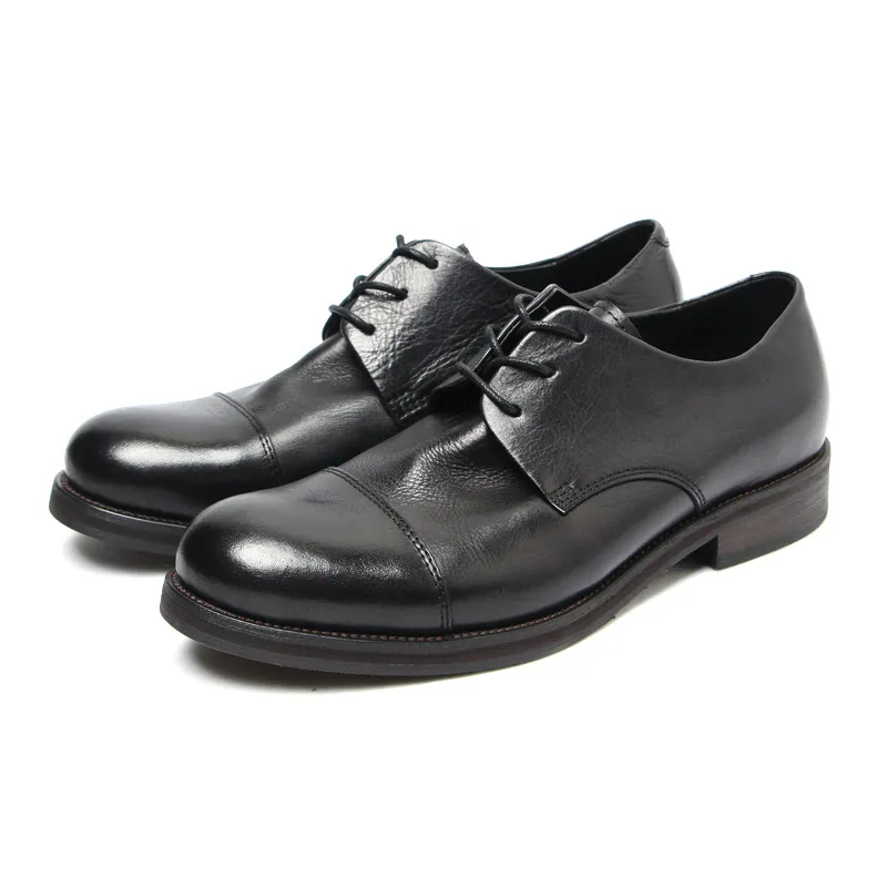 Chaussures en cuir véritable pour hommes, décontractées, classiques, Vintage, colorées, en détresse, à gros orteils, printemps
