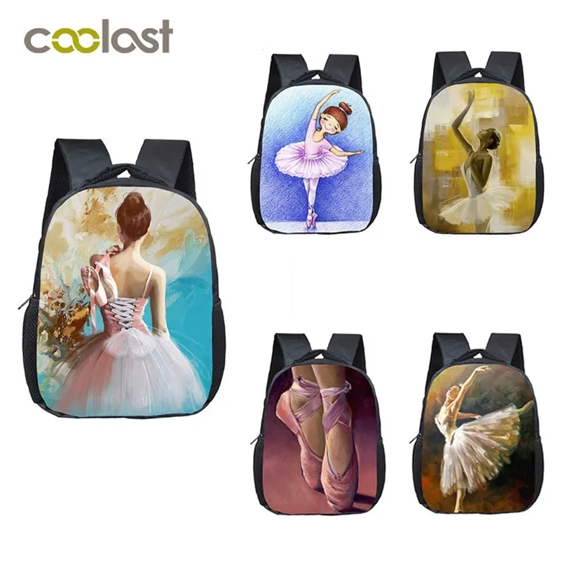 Cartoon Ballet Dancing Girls Small Backpack Children School Bags Mini Kindergarten Bag Gift Baby Toddler Bags Kids Book Bag LJ201225