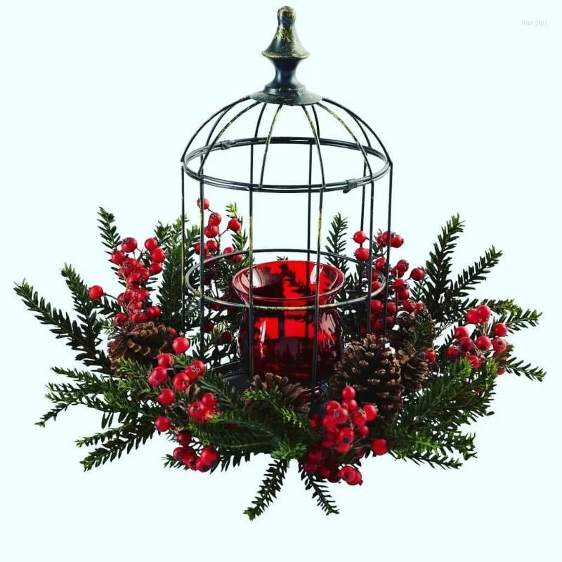 Dekorative Blumenkränze, 1 Packung, gefälschter Weihnachtsbaum, Tannenzweige, künstliche rote Beeren für die Dekoration, DIY-Kranz, Versorgungstisch