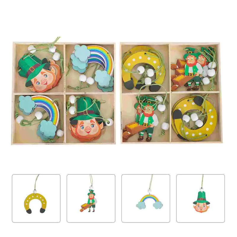 Décoration de fête 2sets Pendentif St. Patrick Day Creative Suspendu Deocr Maison Planche En Bois Pour Centre Commercial