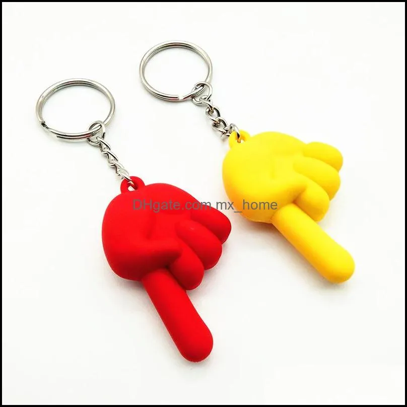 pvc epidemic prevention isolation keychain press elevator tool security protection anti-contact palm keychains cute key chain decorations 6 color