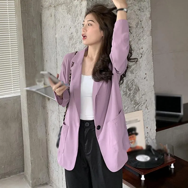 Women's Jackets Autumn Casual Long Sleeve Loose Outerwear Women Suit Jacket Spring Female Coat Elegant Chic Blazer Clothing