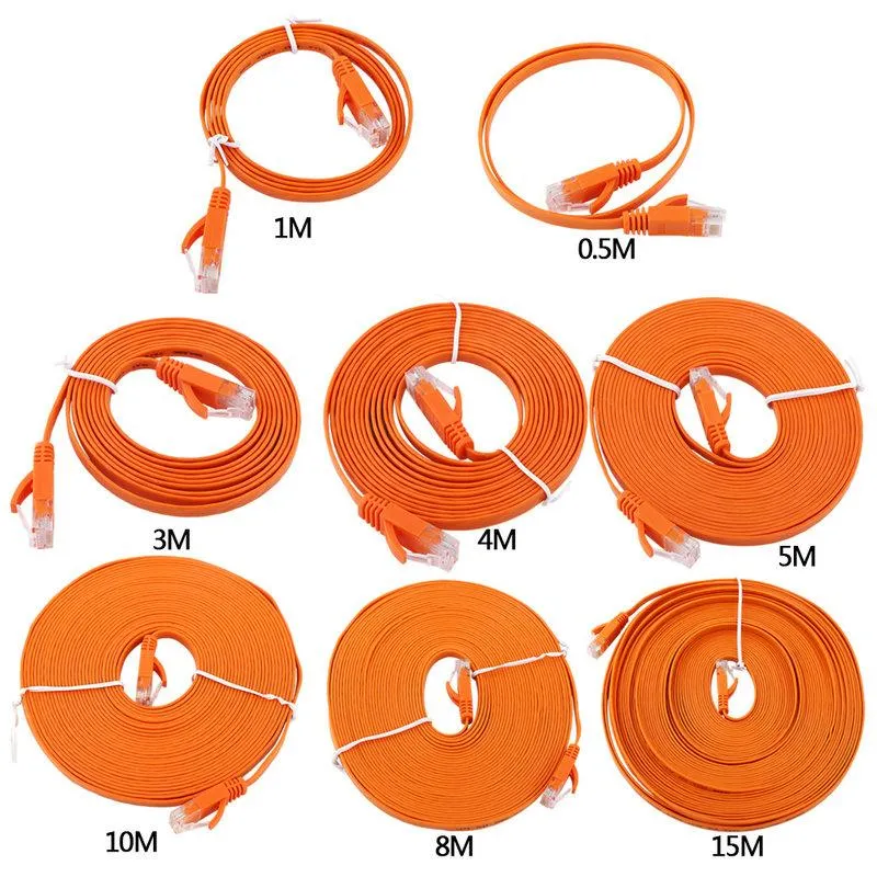 Ethernet rede lisa lan cabo utp patch roteador cabos 1000m laranja