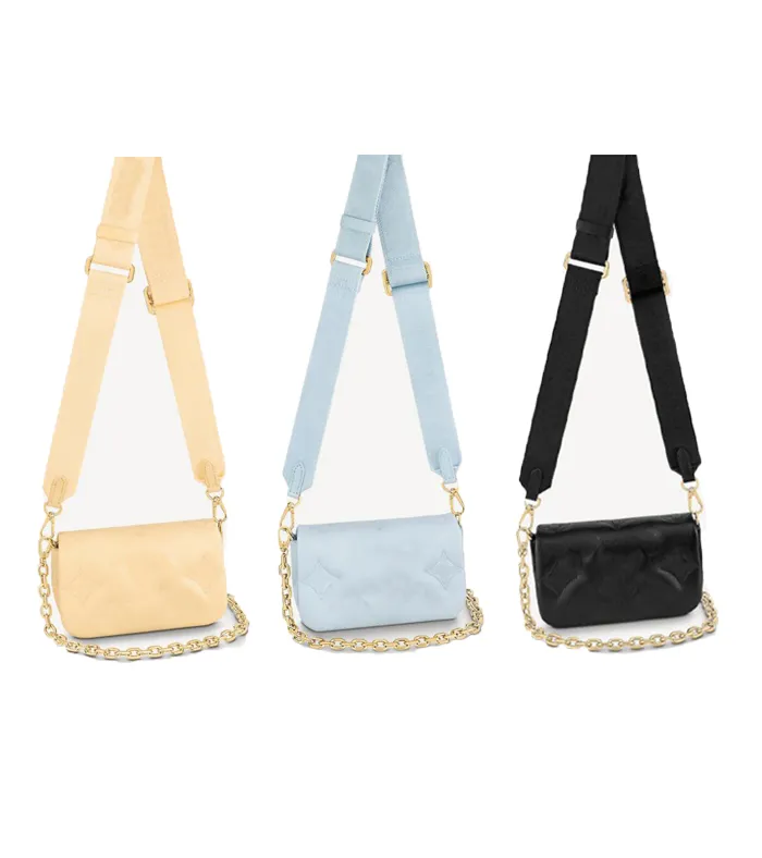 M81400 Bolsas De Ombro CARTEIRA COM ALÇA BUBBLEGRAM Cores Bolsa Feminina Designer Crossbody Moda Bolsas Cross Body Mini Bolsa Acolchoada Cadeia Redonda Bolsa Luxo