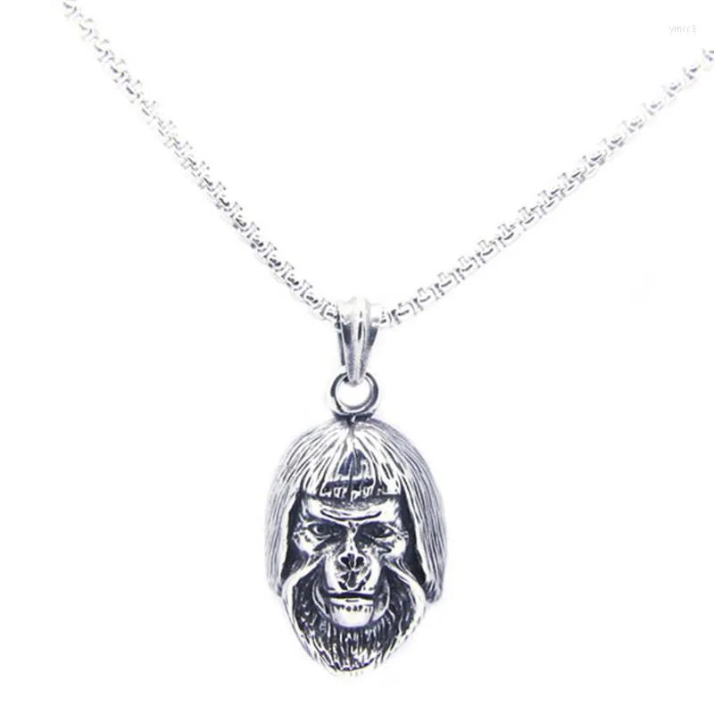 Pendentif Colliers 1pc Est Cool Gorilla Face Bijoux En Acier Inoxydable 316L Hommes Garçons Fête PendentifPendentif ColliersPendentif