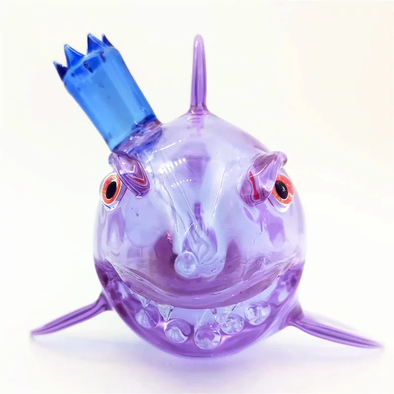 Bong Shark Shape Rig Water Pipe Skull Hookah Borocilicate Percolater Bubbler 14,4 mm Kvinnlig gemensam hantverksbong