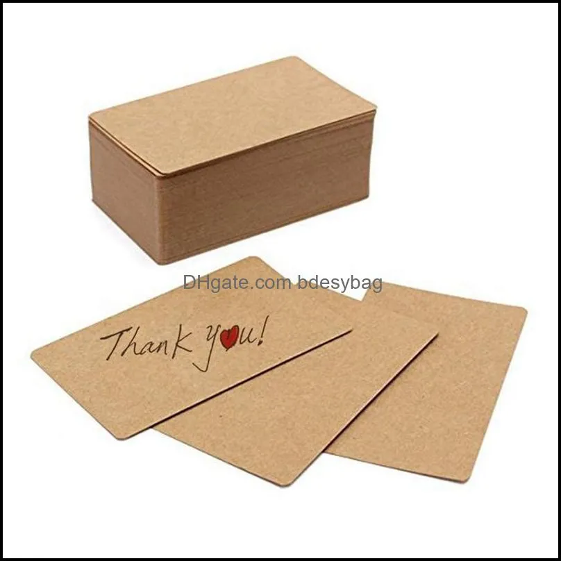 greeting cards lber 100pcs blank kraft paper business word card with white cardboard message