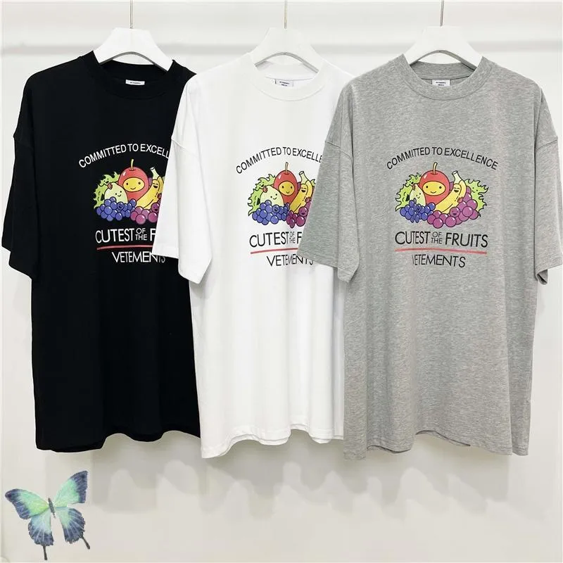 Herr t-shirts 2022SS Letter Print Fruit and Vegetable T-shirtmen's