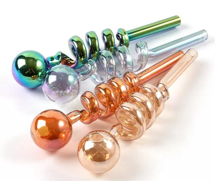 Fumer des accessoires de narguilé Tuyau de fumée de tabac Tuyau de brûleur à mazout en verre épais Bongs à eau Narguilés Shisha dab Rigs