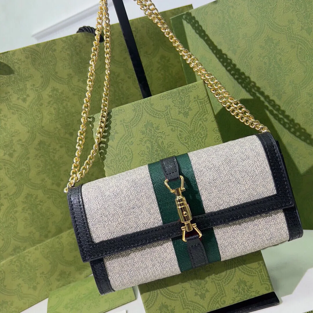 Designer Crossbody Bags Shoulder Bag Fashion Chain Handbag Clutch Purses Wallet Card Holder Famous Brand Letters Red and Green Striped Design