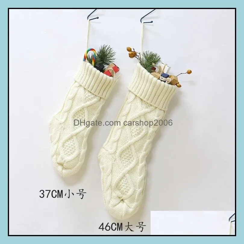 knitted christmas stockings decoration christmas gift bag fireplace decoration santa elk socks xmas lovely gift bag