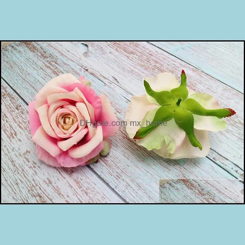 High Quality large curled rose head wholesale hand DIY fake rose flower flower silk cloth for party mermaid supplies bedroom decor